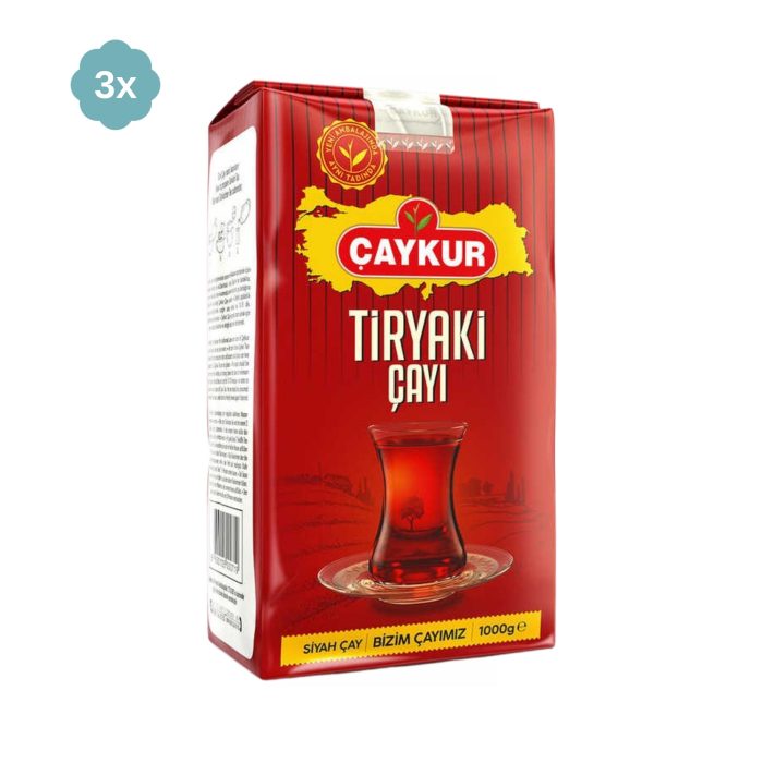 Çaykur Tiryaki Dökme Siyah Çay 1000 gr x 3 Adet | Demli Türk Çayı